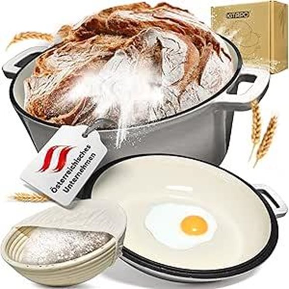 2-in-1 Gusseisenpot mit Pfannenkopfleiste (Grau)