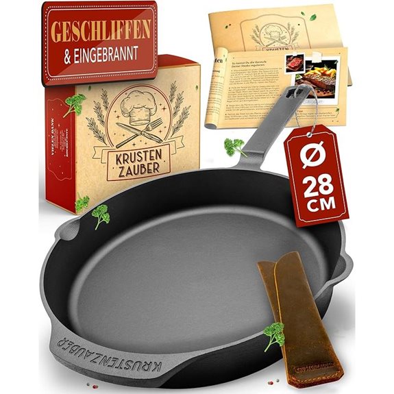 KRUSTENZAUBER Gusseisenpfanne 28 cm mit Rezeptbuch